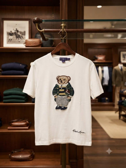 Ralph Lauren Bear white women's t shirt Purple Label edition
