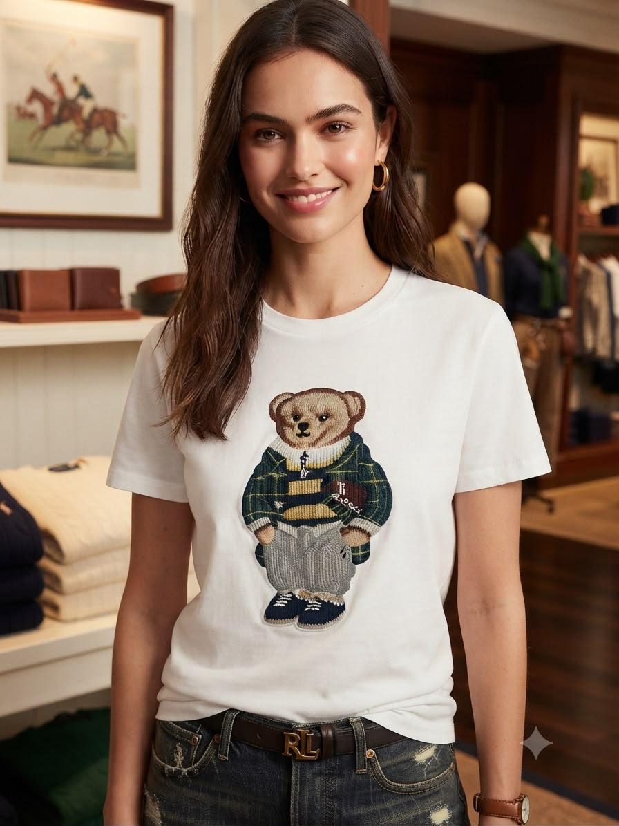 Ralph Lauren white western women's wear clothing Bear tee
