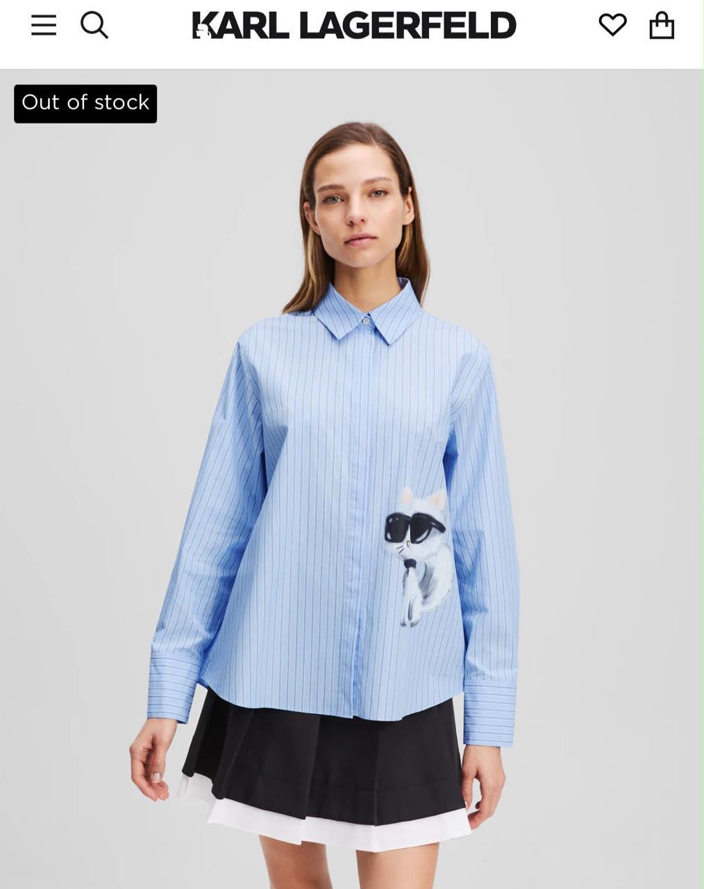 Premium Karl Lagerfeld sky blue women's t shirt regular fit with front HD logo
