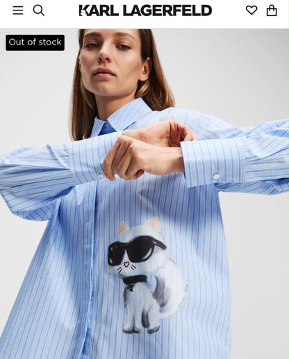 Karl Lagerfeld sky blue western women's wear clothing with HD logo
