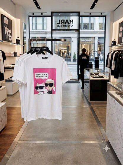 Karl Lagerfeld white women's t shirt premium 245 GSM Lycra
