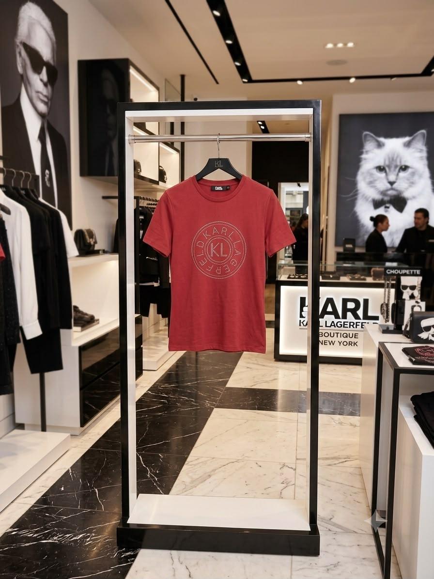 Karl Lagerfeld red women's t shirt premium 245 GSM Lycra
