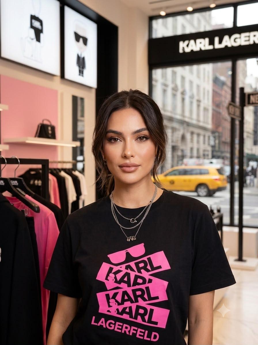 Karl Lagerfeld black western women's wear clothing tee
