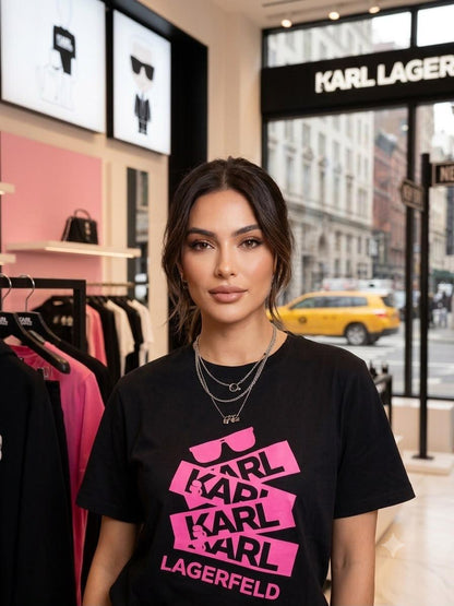 Karl Lagerfeld black western women's wear clothing tee
