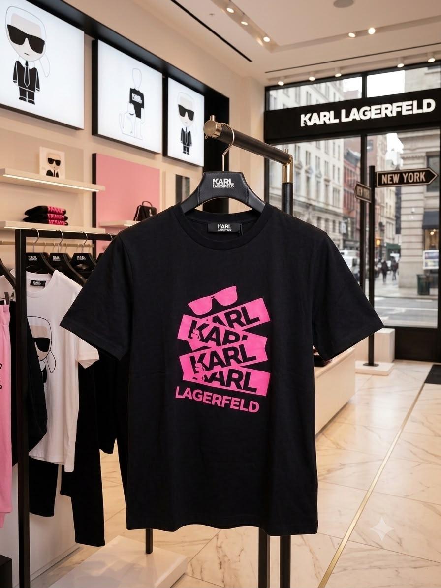Karl Lagerfeld black women's t shirt premium 245 GSM Lycra
