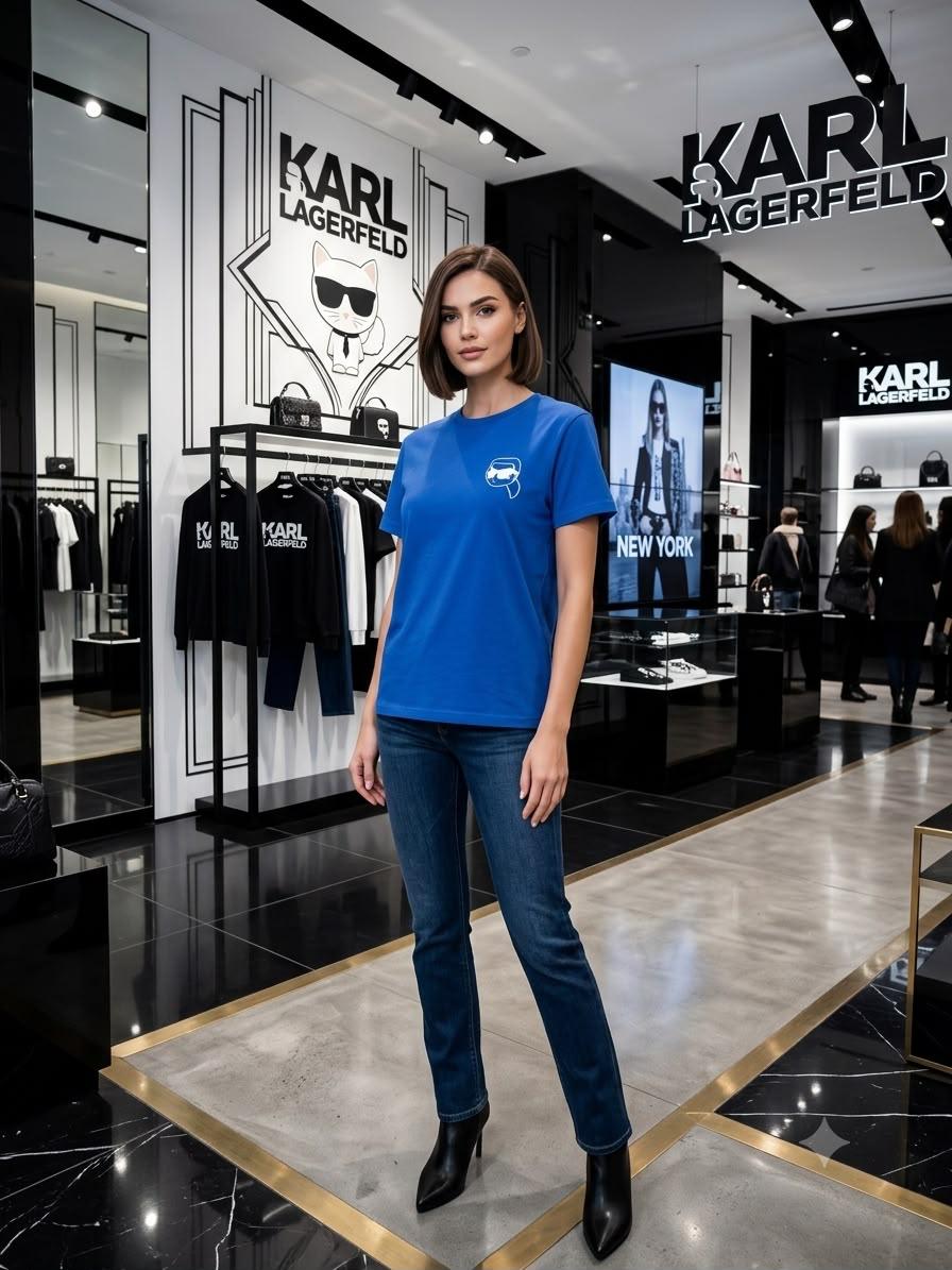 Premium blue women's t shirt with stone work
