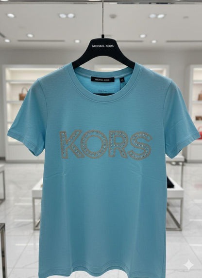 Michael Kors sky blue women's t shirt premium summer top
