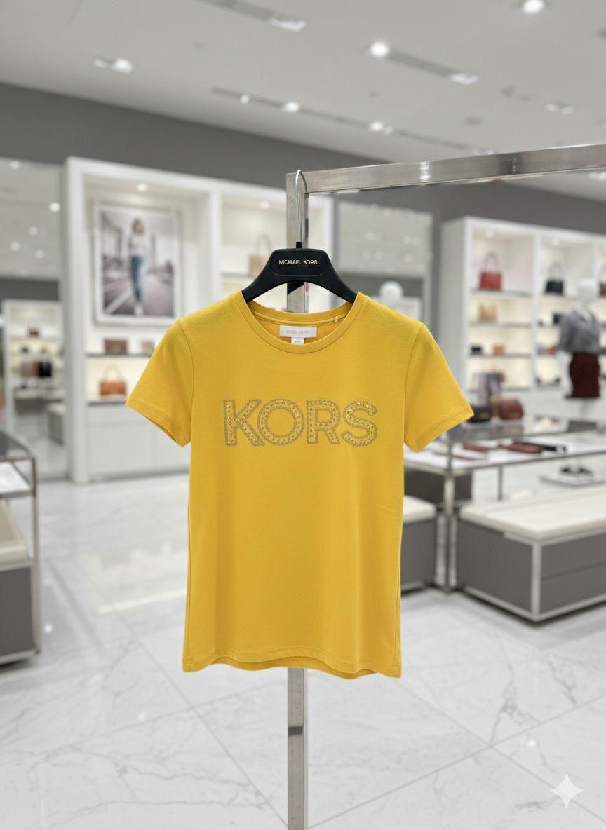Michael Kors yellow women's t shirt premium womens summer top
