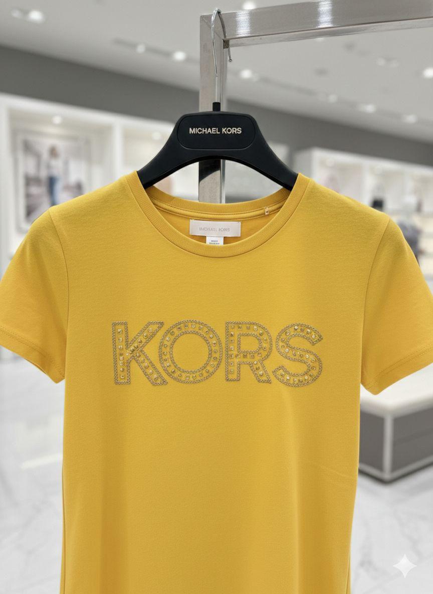 Yellow womens summer tops Michael Kors women's wear
