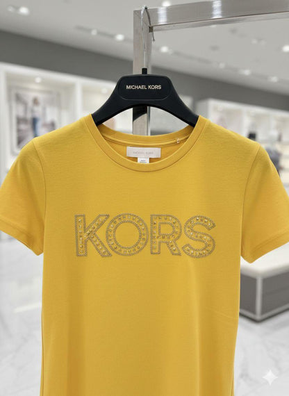 Yellow womens summer tops Michael Kors women's wear
