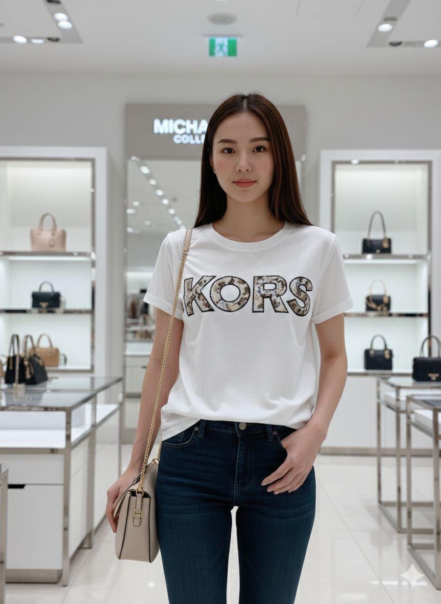 Michael Kors white western women's wear clothing tee
