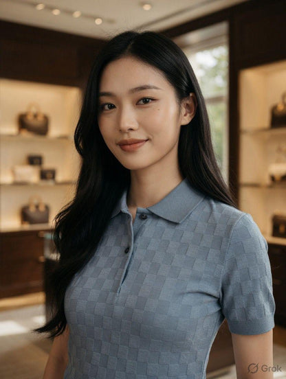 Louis Vuitton teal blue western women's wear clothing polo tee
