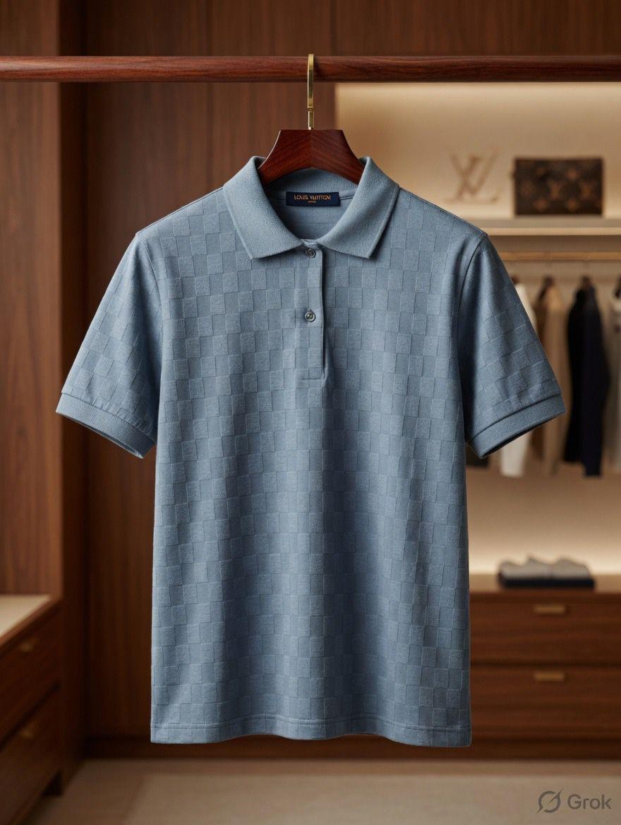 Louis Vuitton teal blue women's polo t shirt premium summer top
