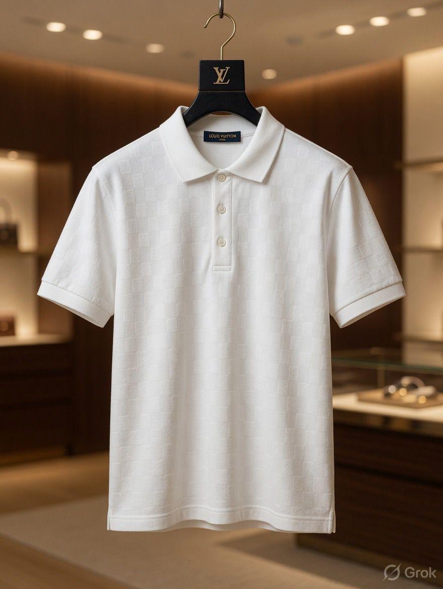 Louis Vuitton white women's polo t shirt premium summer top
