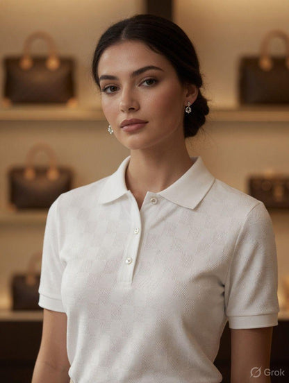 Louis Vuitton white western women's wear clothing polo tee
