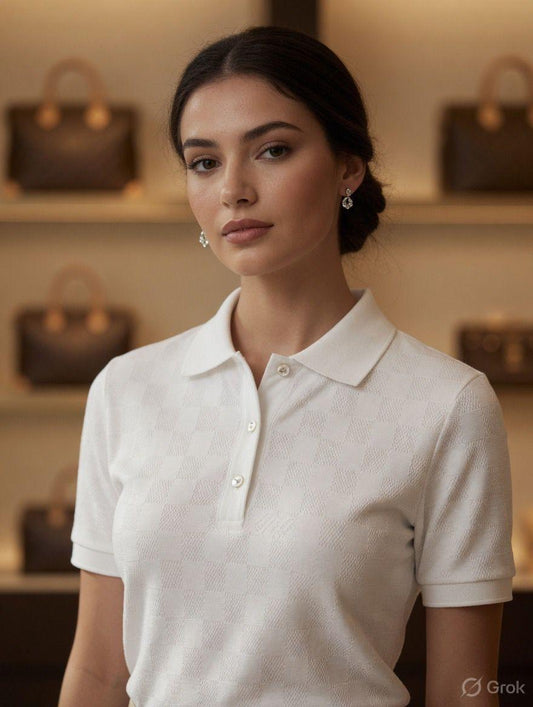 Louis Vuitton white western women's wear clothing polo tee
