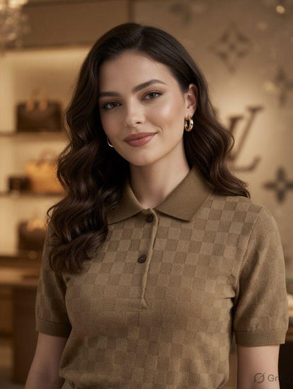 Louis Vuitton beige western women's wear clothing polo tee
