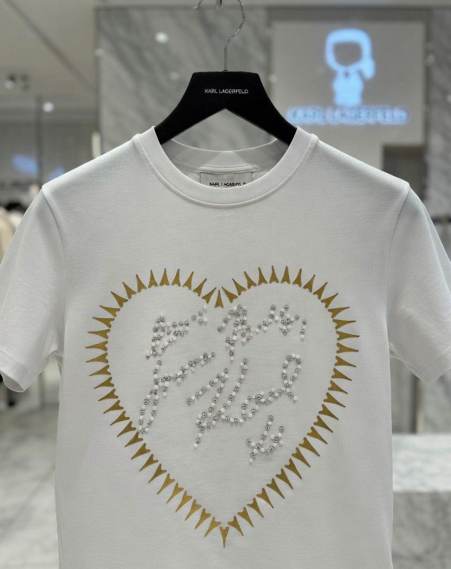 Karl Lagerfeld white women's t shirt premium womens summer top
