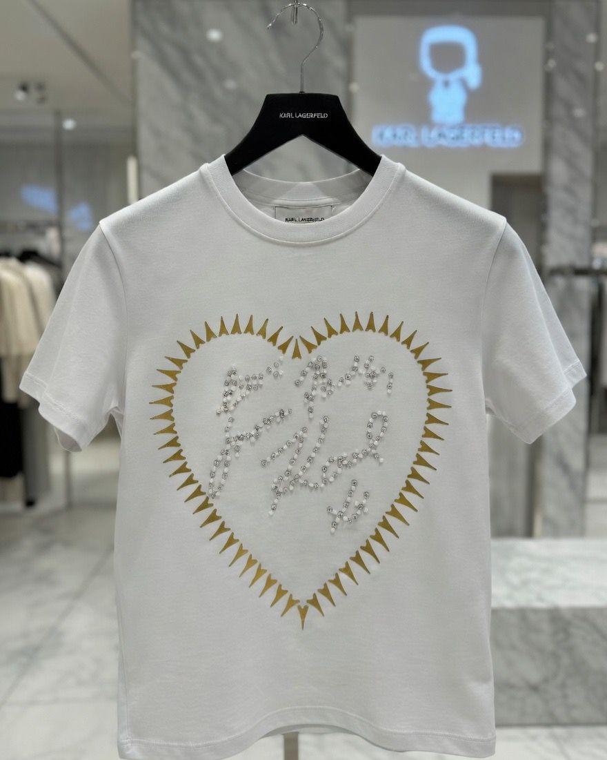 White womens summer tops Karl Lagerfeld women's wear
