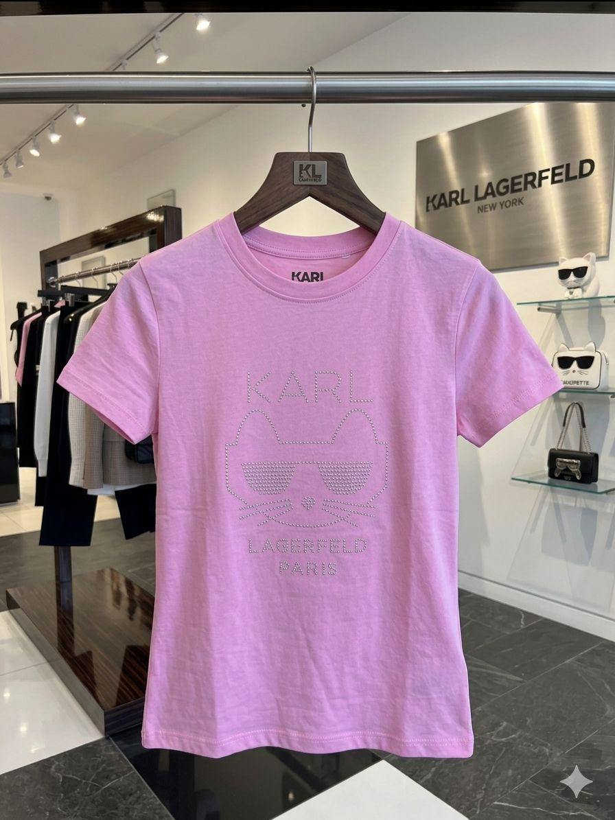 Karl Lagerfeld pink women's t shirt premium womens summer top
