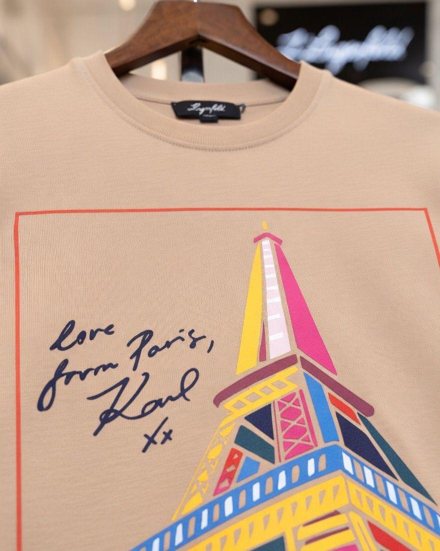 Beige womens summer tops Karl Lagerfeld women's wear

