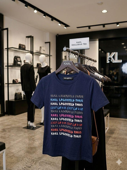 Karl Lagerfeld navy blue women's t shirt premium summer top
