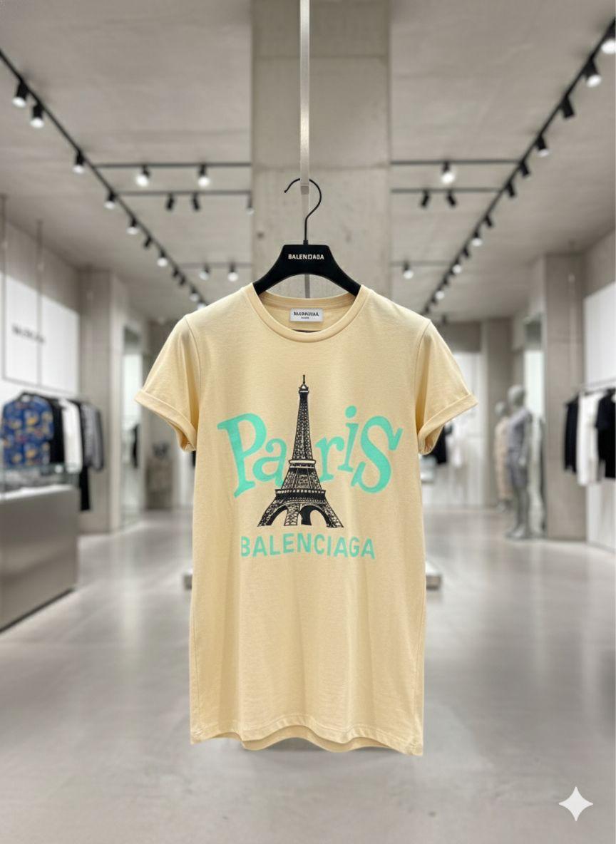 Balenciaga yellow women's t shirt premium womens summer top

