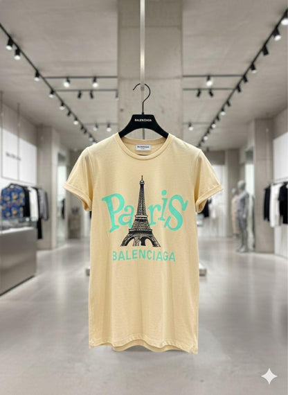 Balenciaga yellow women's t shirt premium womens summer top
