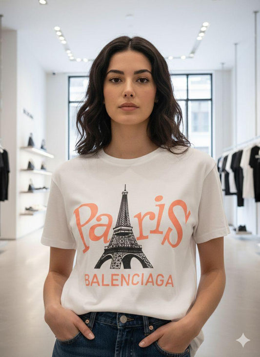 Balenciaga white women's t shirt premium womens summer top
