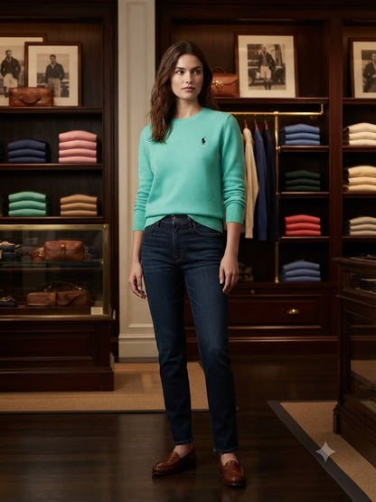 Premium Ralph Lauren mint green women's pullover casual wear
