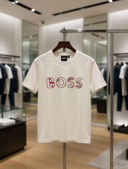 Hugo Boss white women's t shirt premium cotton summer top
