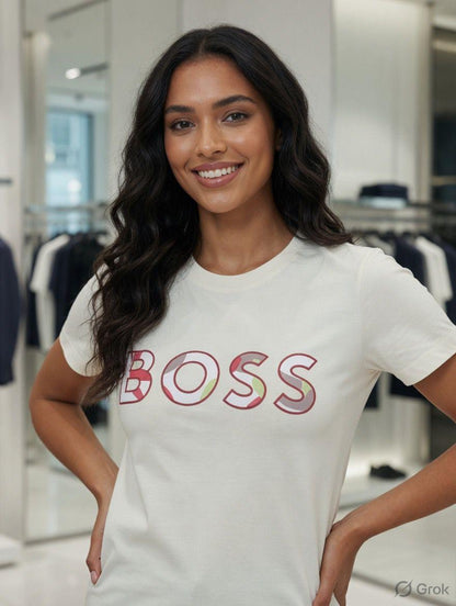 Hugo Boss white western women's wear clothing tee
