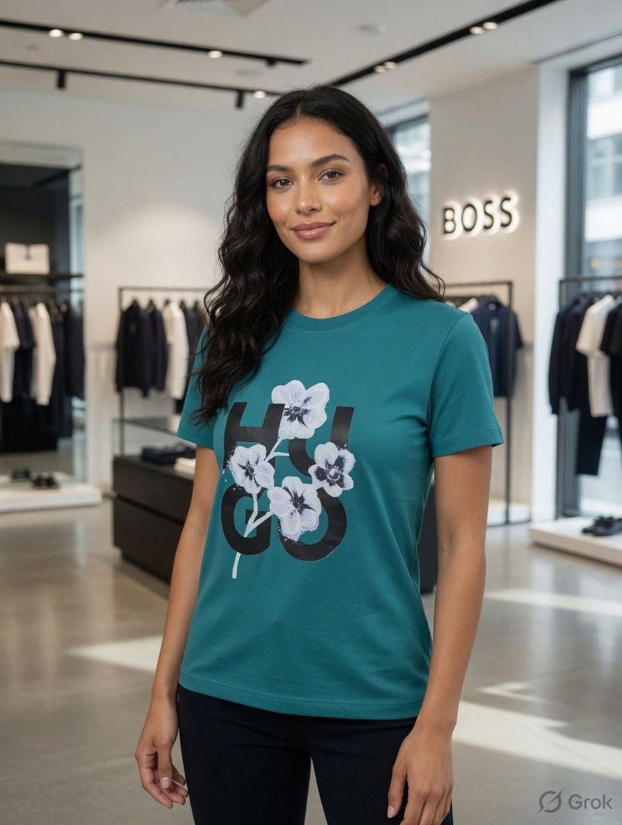 Premium teal blue women's cotton t shirt regular fit
