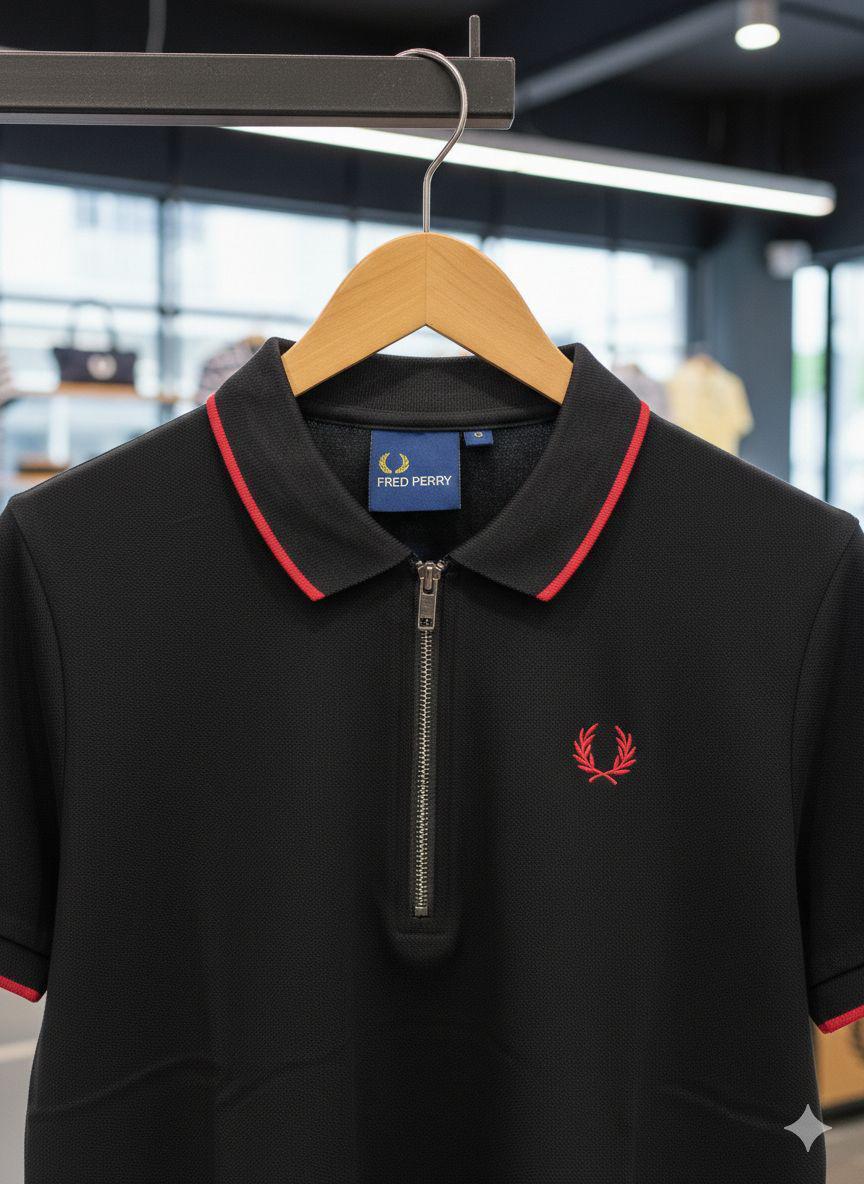 Black womens summer tops Fred Perry women's wear
