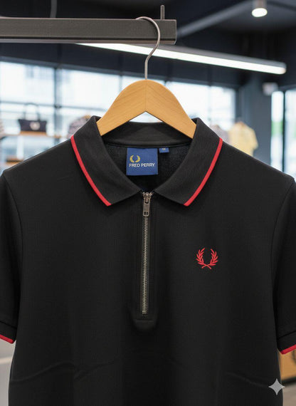 Black womens summer tops Fred Perry women's wear
