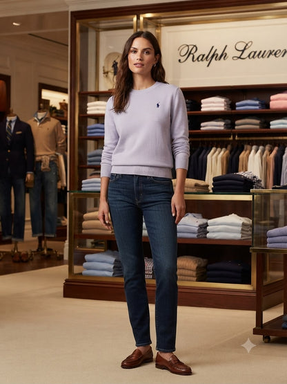 Premium lilac Ralph Lauren women's pullover casual wear
