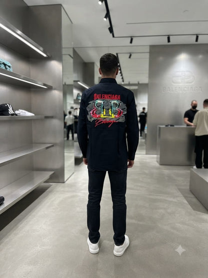 BALENCIAGA 2026 premium navy cotton shirt fashion wear