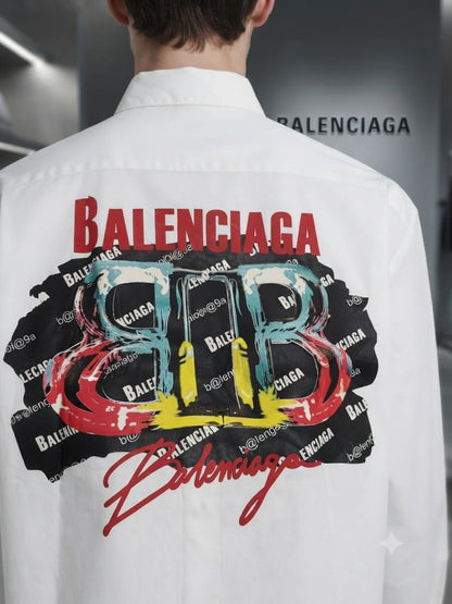 BALENCIAGA 2026 white shirt 100 percent cotton fabric close up