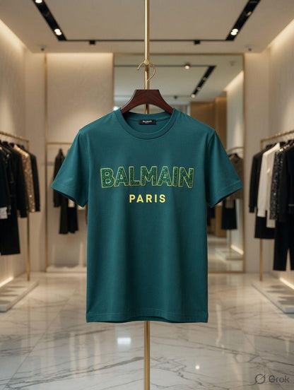Balmain teal green women's t shirt premium summer top

