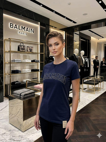 Premium navy blue women's t shirt regular fit
