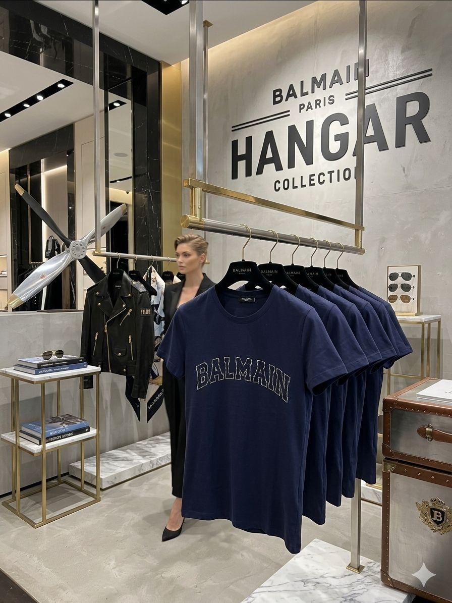 Balmain navy blue women's t shirt premium summer top
