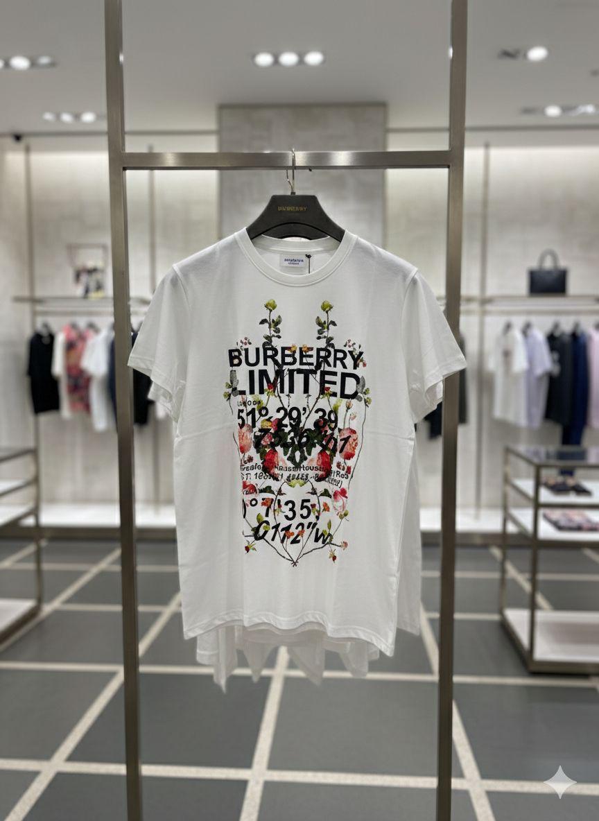 Burberry white women's t shirt premium womens summer top
