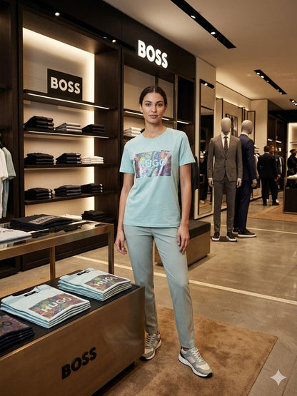 Premium light Blue women's cotton t shirt