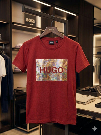 Hugo Boss wine women's t shirt premium cotton summer top