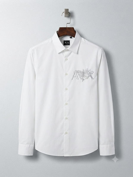 ARMANI 2026 premium white fashion shirt front view