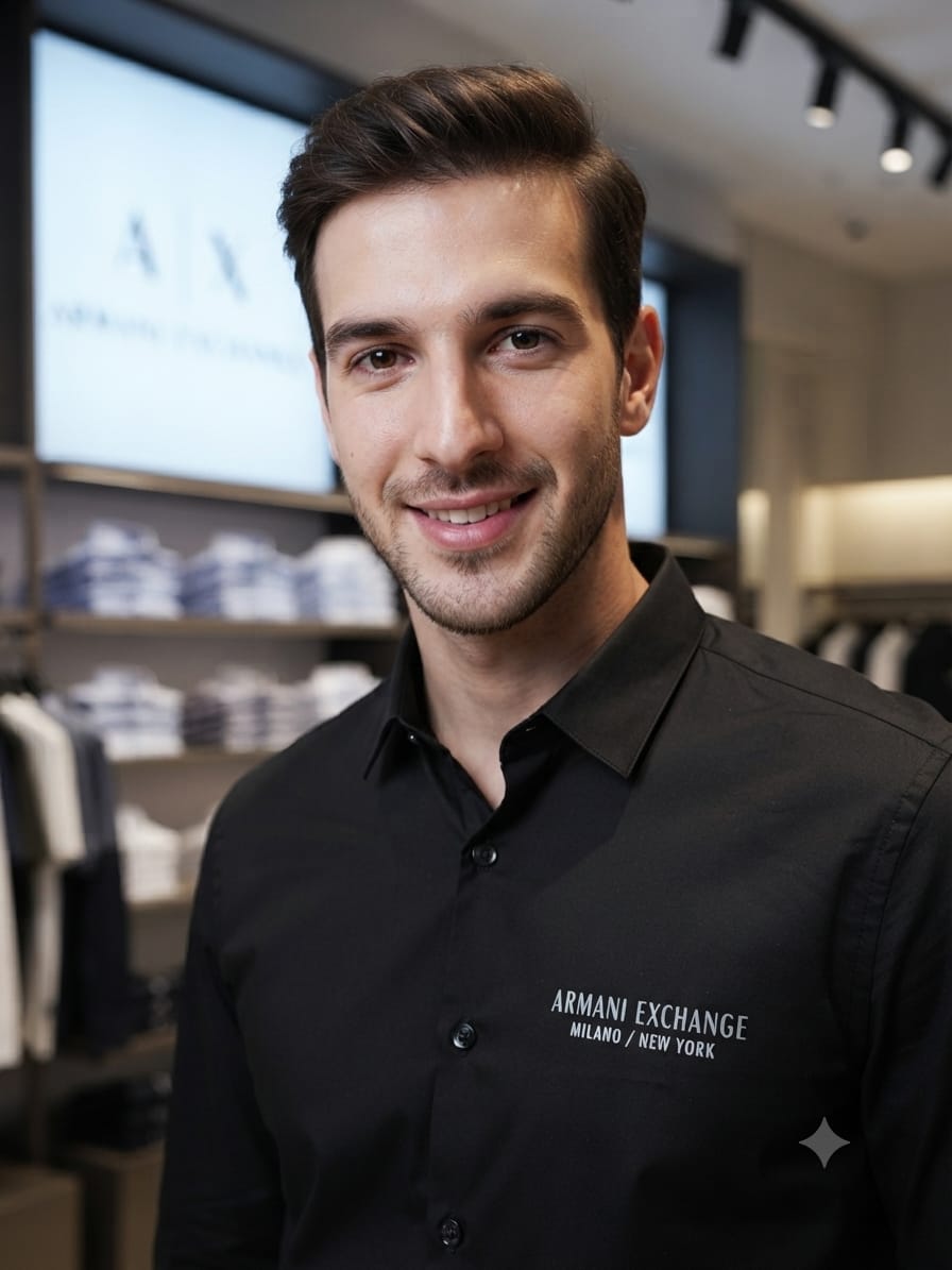 ARMANI 2026 black shirt celebrity fashion trend