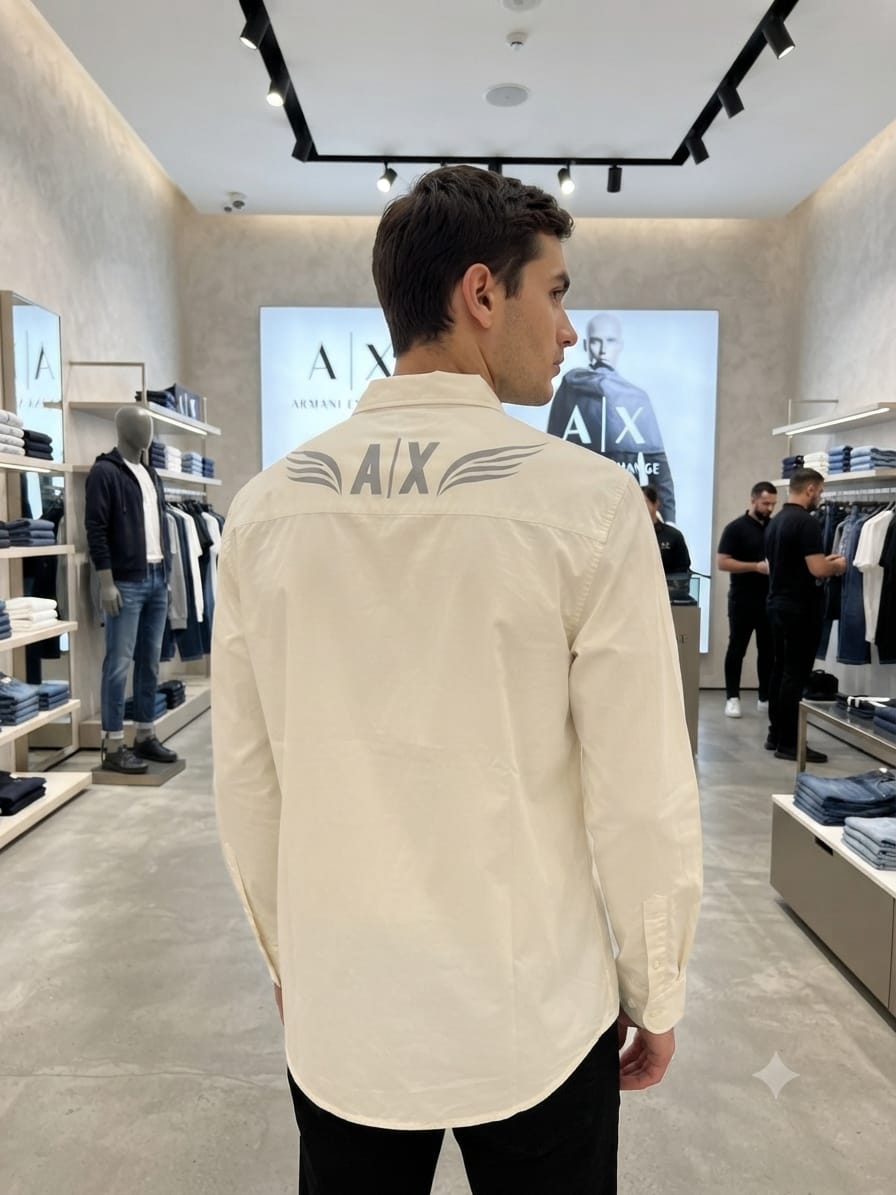 ARMANI 2026 premium white shirt detailed view