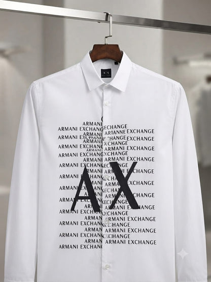 ARMANI 2026 premium white fashion shirt front view