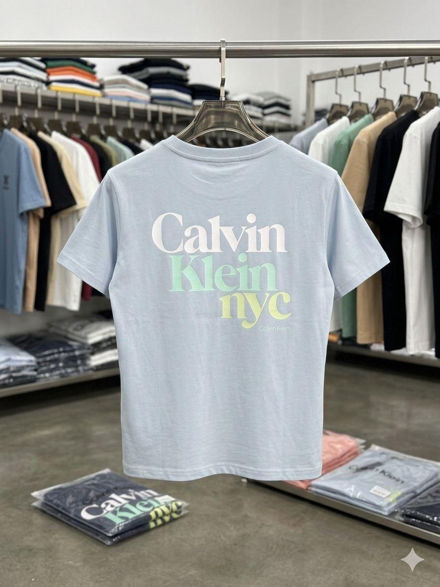 Calvin Klein sky blue women's t shirt premium cotton summer top