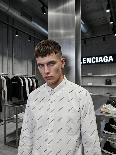BALENCIAGA 2026 white premium shirt detailed fabric view